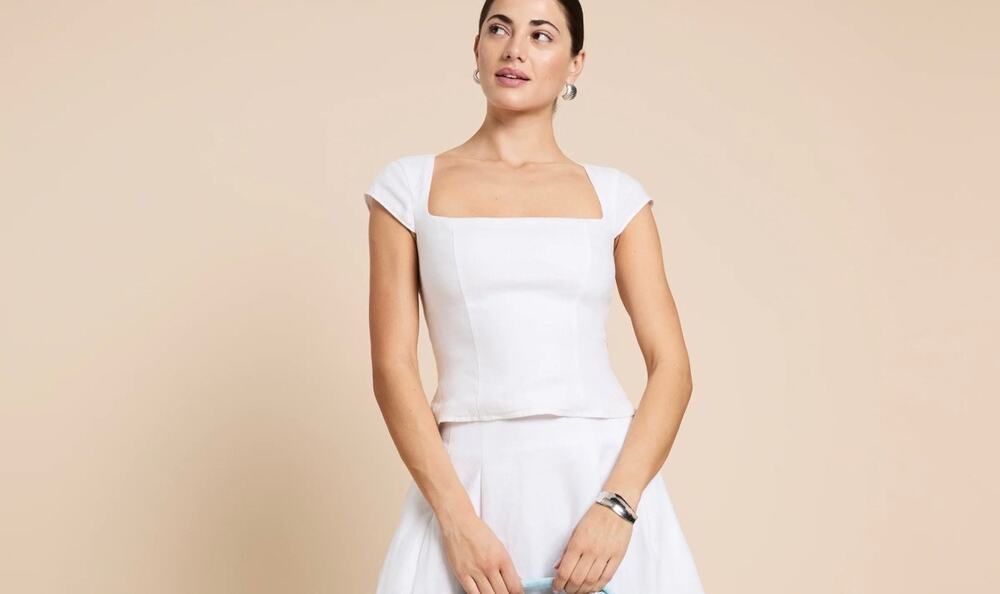 New Kourt Nadia  Linen Top blouse $147 Sz 0